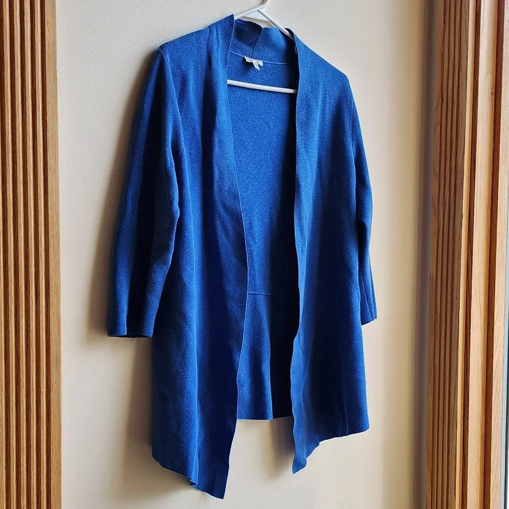 Talbots Cobalt Blue Open Cardigan Size Petite Small
